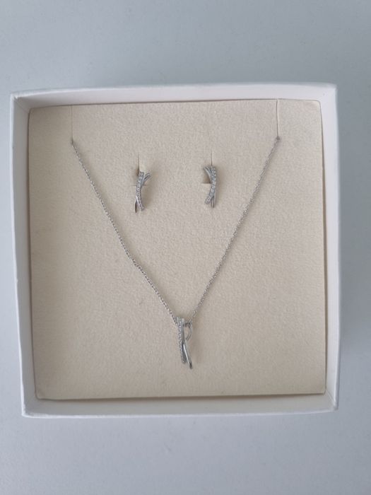 Conjunto colar com brincos Unike (prata 925)