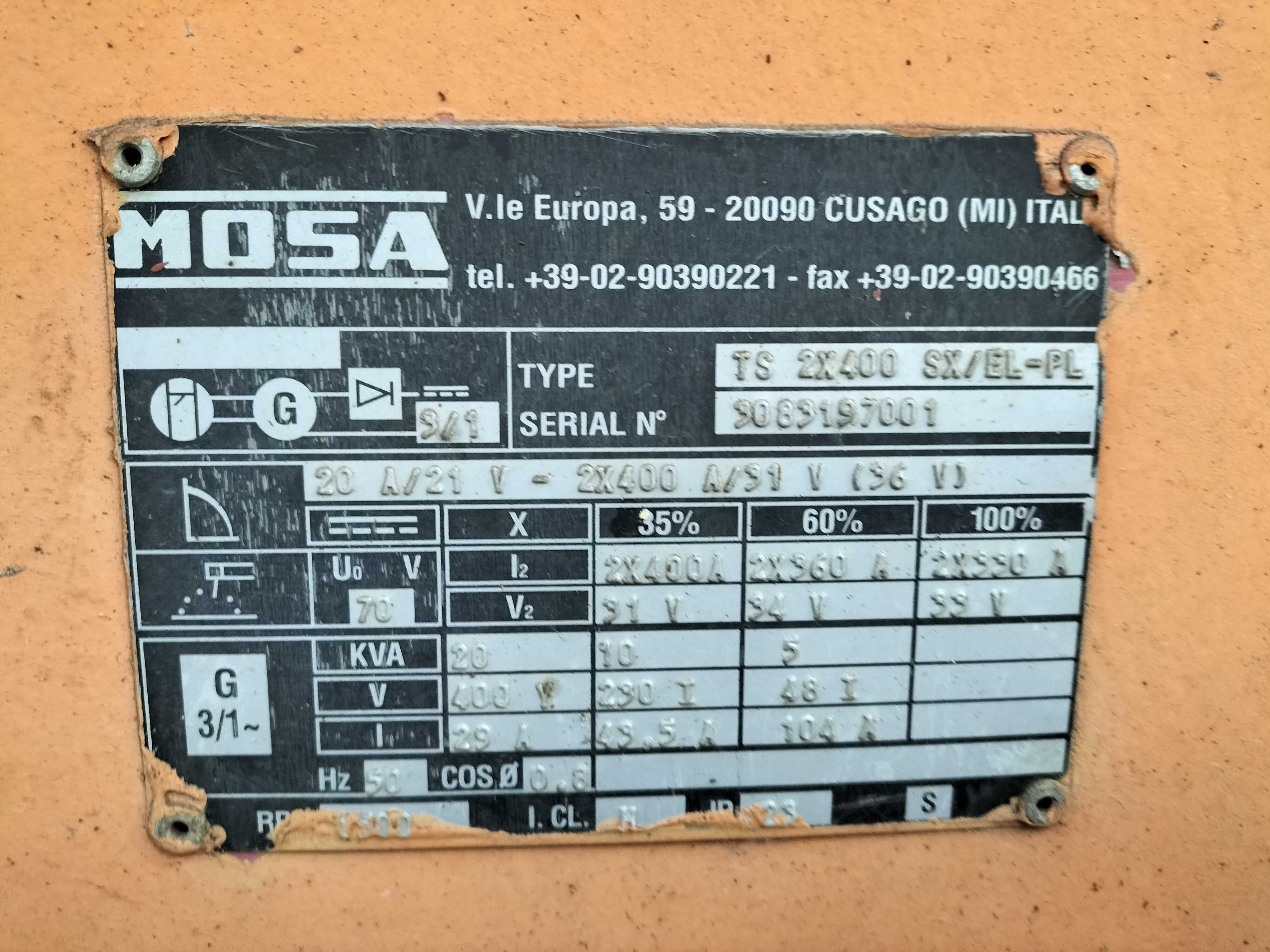 Gerador Mosa TS 2x400 SX PL