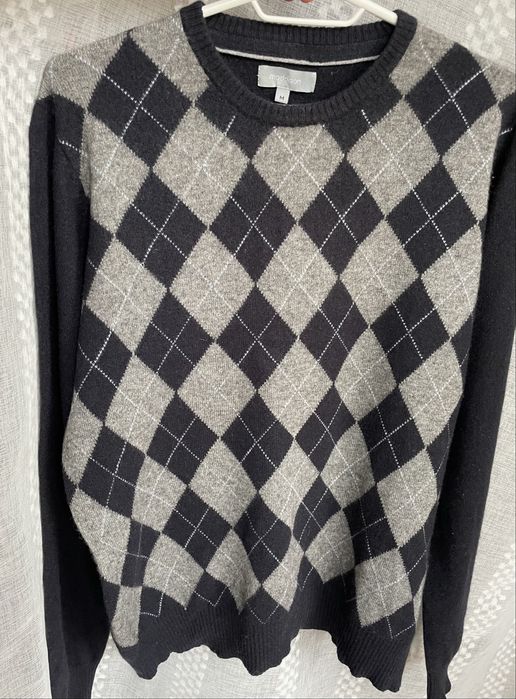 Чоловічий светр з ромбами 100% кашемір