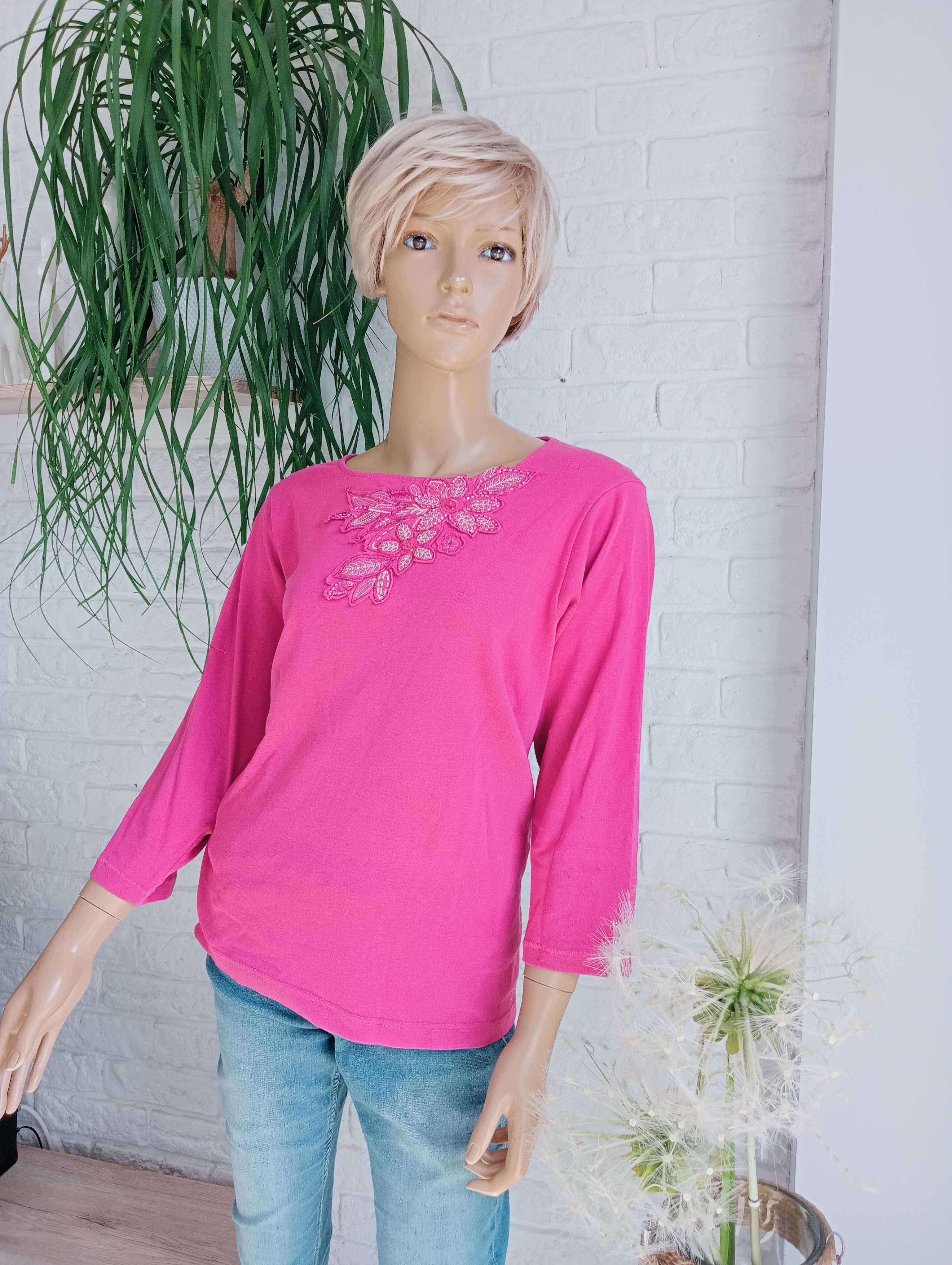 Bawełniana bluzka, t-shirt damski  różowa 3XL/46/18 Casuall Comfort
