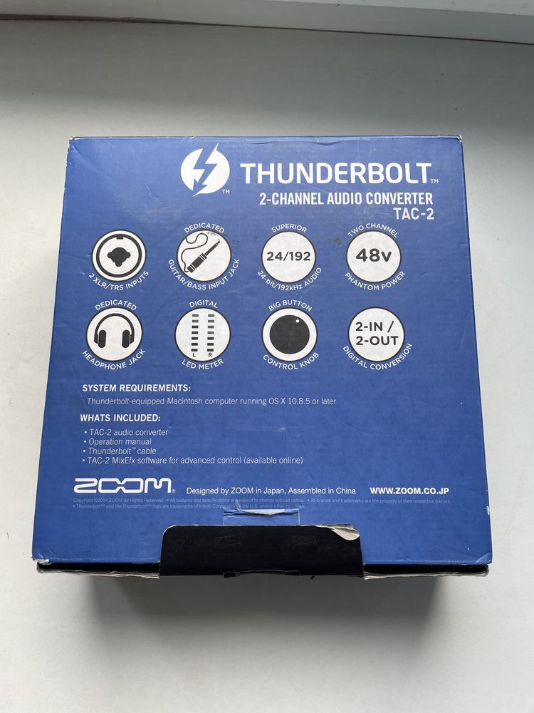 Звукова карта аудіоінтерфейс Zoom TAC-2 thunderbolt