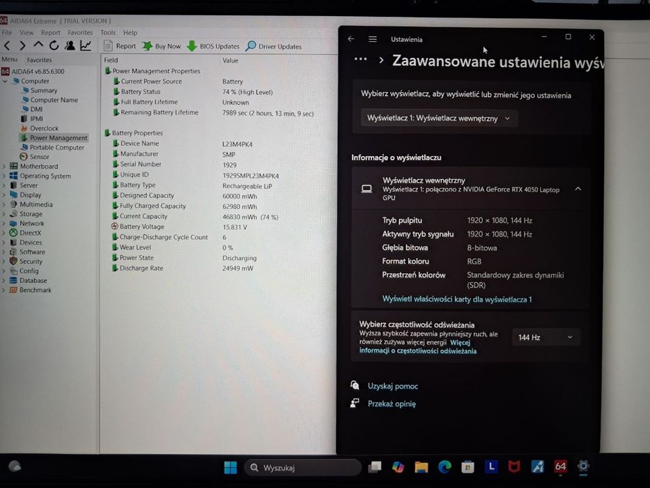 RTX 4050 6gb 105w + R7 7435HS • Lenovo LOQ 15,6" 144hz  • 16gb/ 512ssd