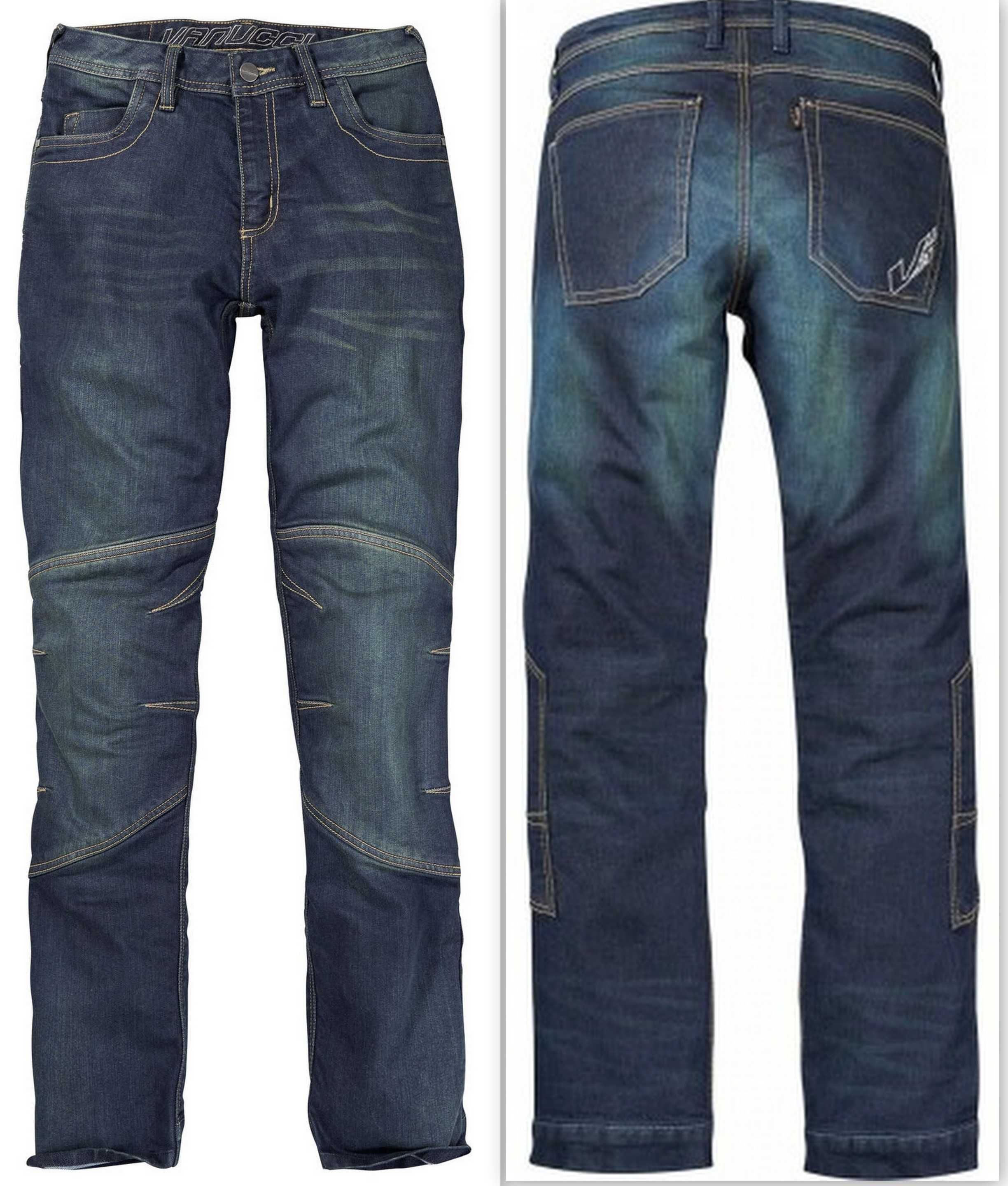 spodnie # VANUCCI Cordura Denim Jeans Biker Casual LUX stan W32 L34