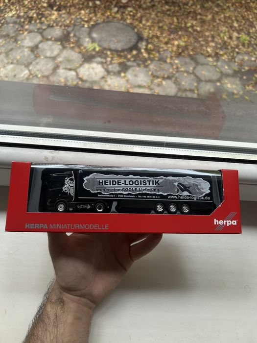Herpa Scania CS 20 HD naczepa chłodnia "Heide Logistik" skala 1:87