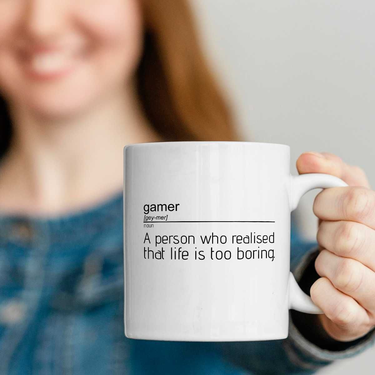 Kubek gracza - Gamer a person PREZENT URODZINY