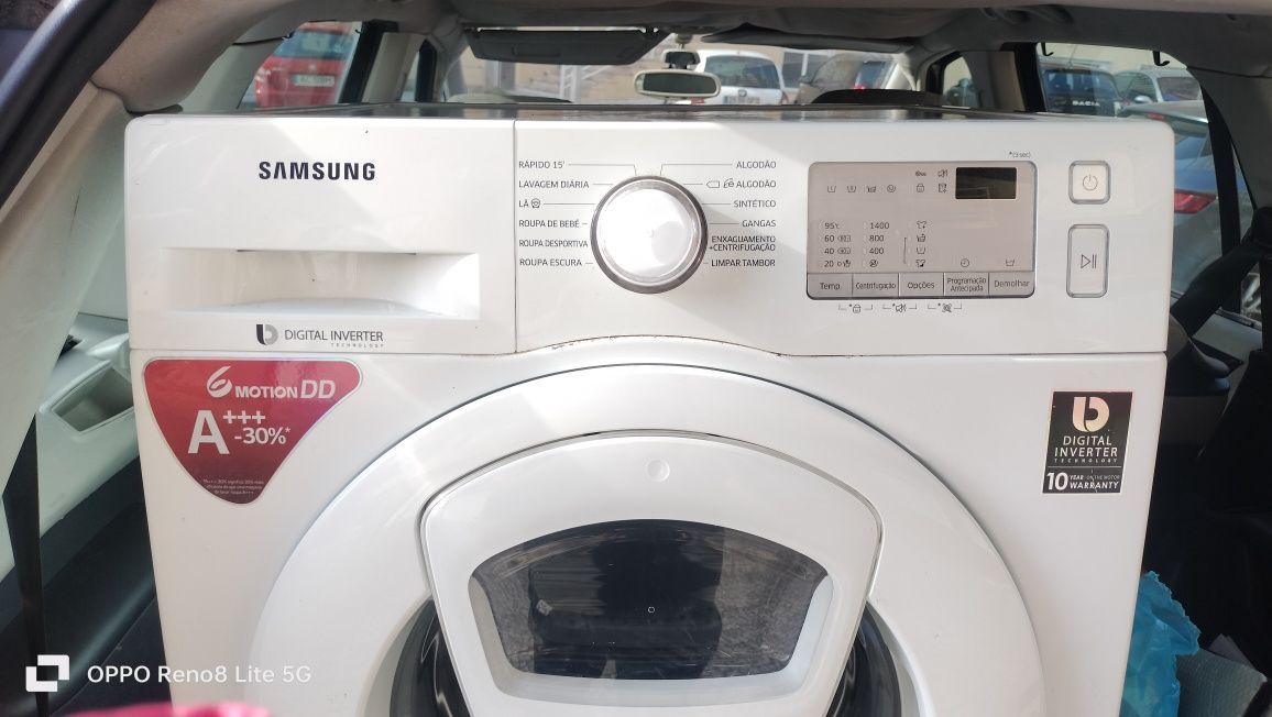 Máquina de lavar roupa Samsung eco bubble 9kg  1400rpm motor inverter