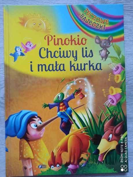 Książka Pinokio, Chciwy Lis i mała kurka oprawa twarda stan idealny