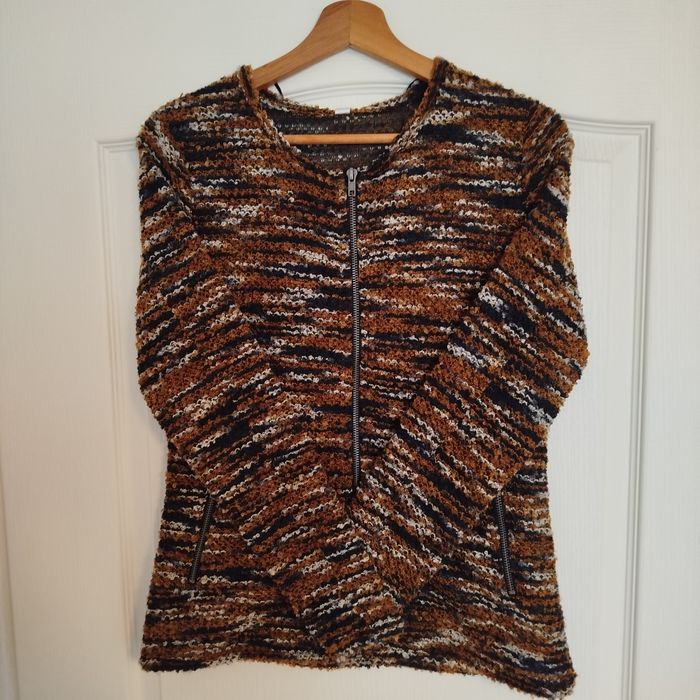 Nowy z metką kardigan narzutka pętelkowy splot