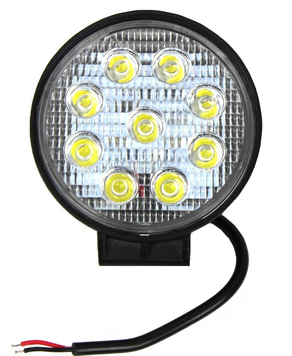 Lampa robocza halogen 12/24V 27W okrągła mocna zestaw 2 szt