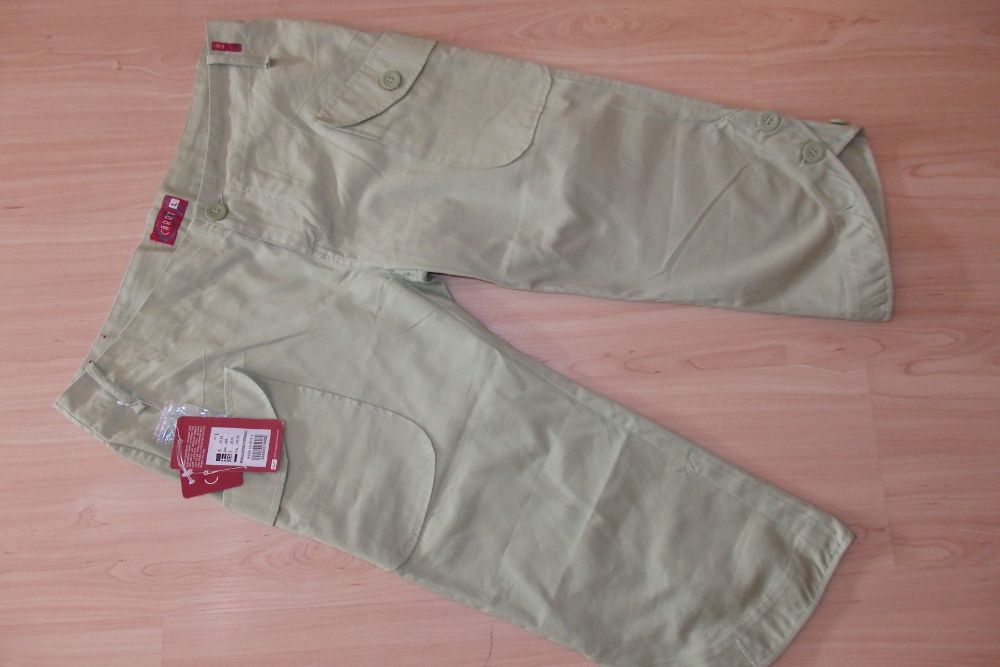 NOWE z metkami CARRY pistacjowe bermudy rybaczki M/L spodnie 3/4