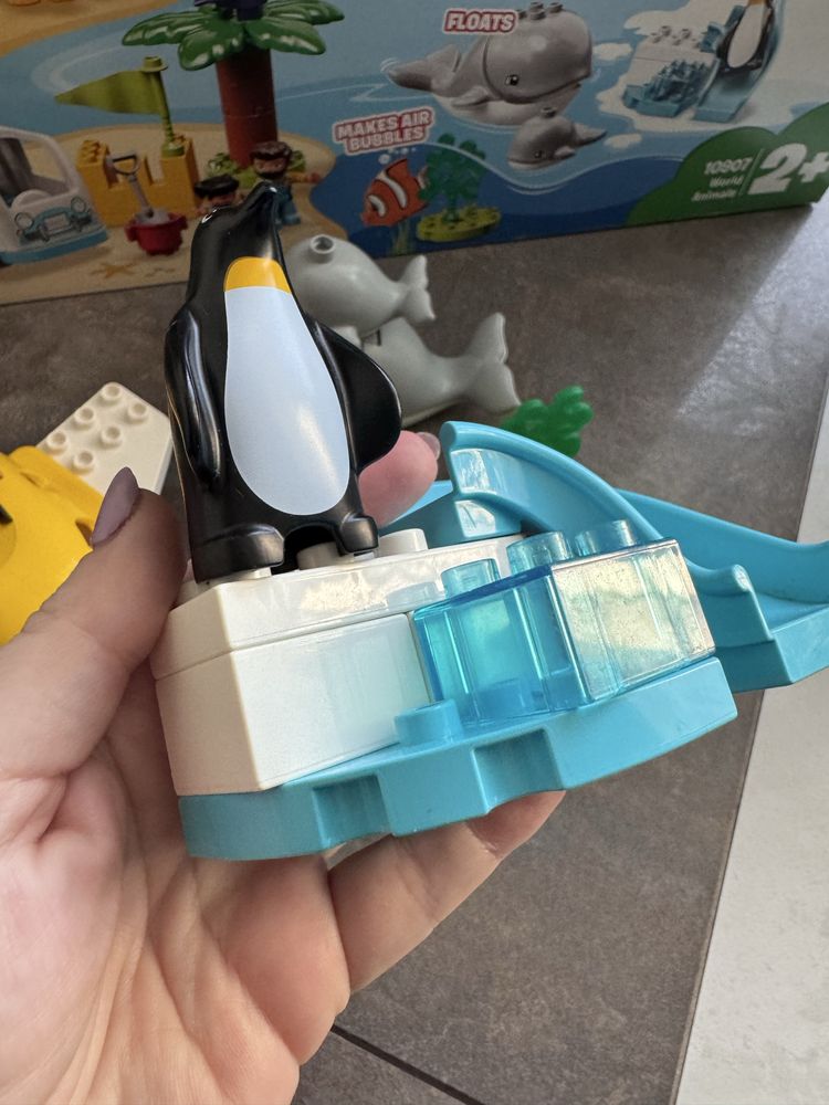 Lego duplo biegun Antarktyda 10907 wieloryb samolot figurki klocki zoo