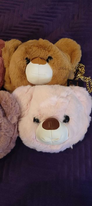 Pluszowe torebki w kształcie misiej głowy