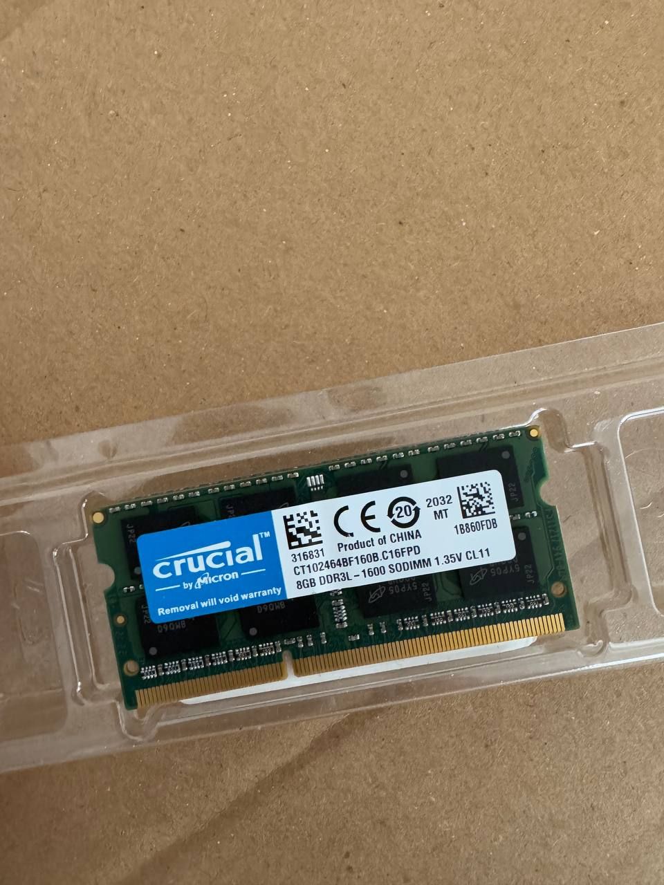 Оперативна памʼять Crucial DDR3 SODIMM 8GB 1600 MHz CL11
