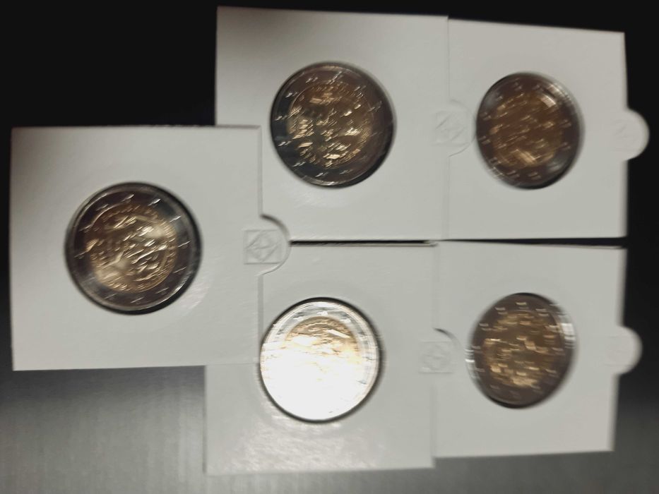 alemanha conjunto 5 moedas 2€ 175 aniv. consti.  paulskirche 2024 unc