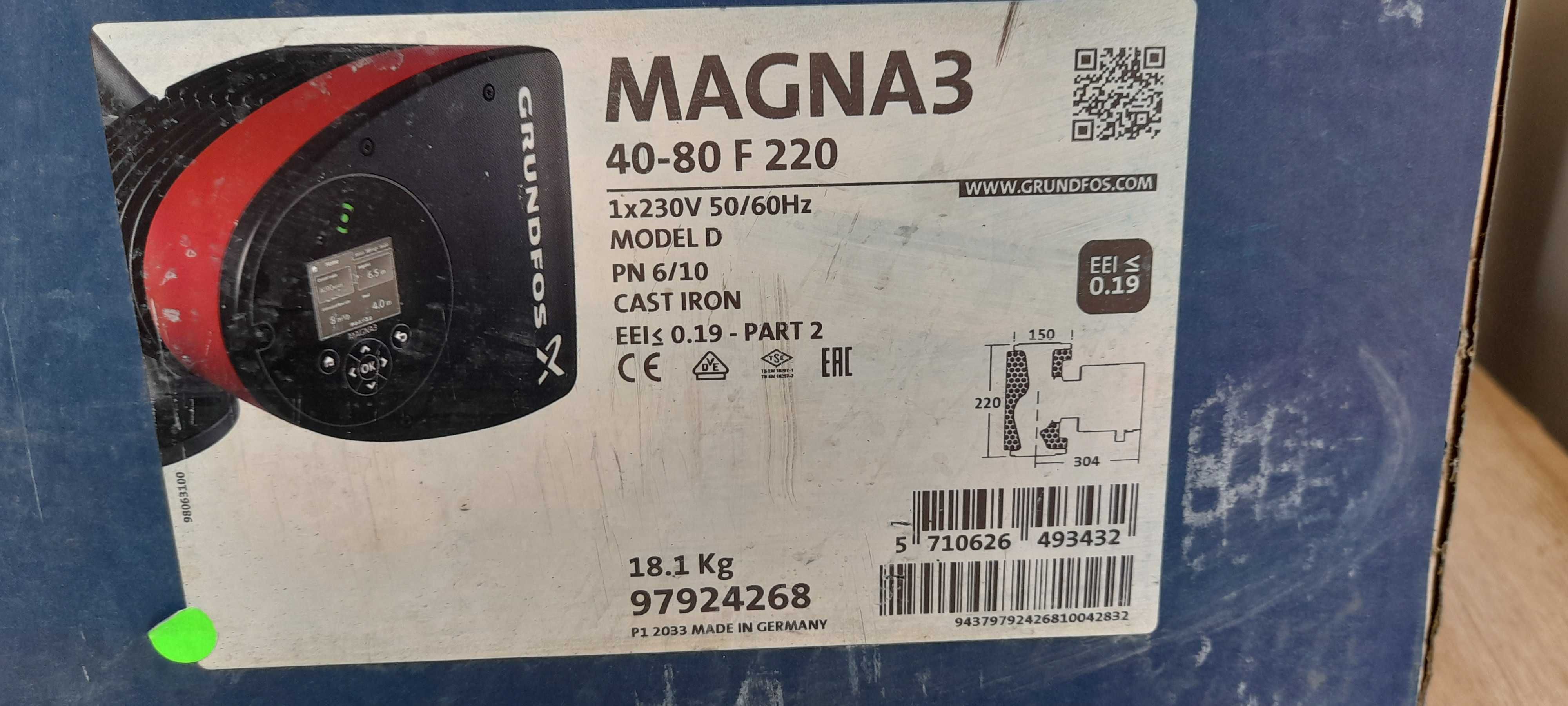 Grundfos nowa pompa obiegowa MAGNA3 40-80 F 220 230V PN6/10