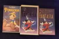 VHS kasety bajki dzieci Pinokio Fantazja Disney w języku niemieckim