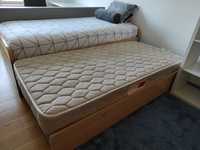 Quarto completo, com cama de solteiro(a) dupla, colchão e camiseiro
