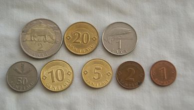 zestaw monet Łotwa