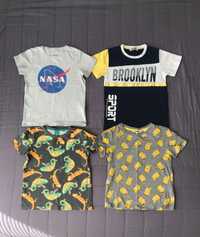 Bluzki letnie 122/128 dla chłopca Burt simpson H&M Nasa