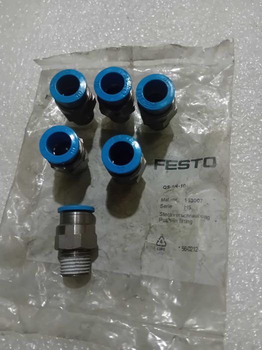 6 uniões de encaixe Festo, QS - 1/4 - 10 .Novos