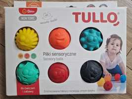 TULLO Sensoryczne piłki kształty buźki kolorowe 6 szt. 0+