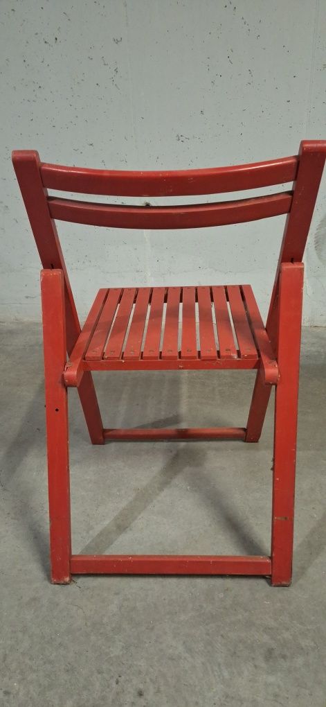 Krzesło  składane PRL  czerwone