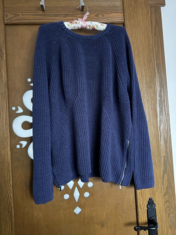 Gruby sweter H&M granat XL oversize