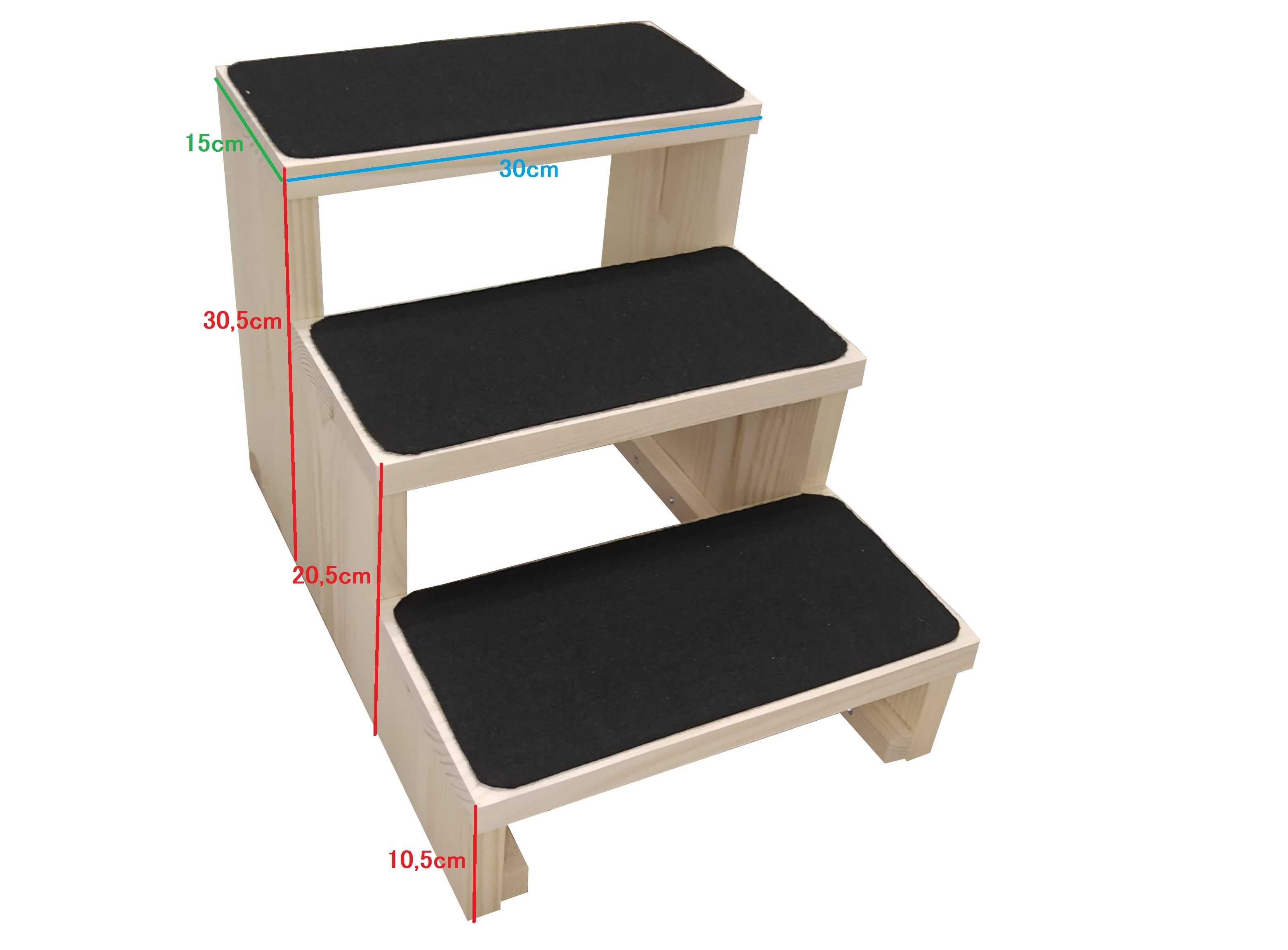 Schody schodki dla psa rampa podest 3 stopnie 30 cm, dla kota | x8