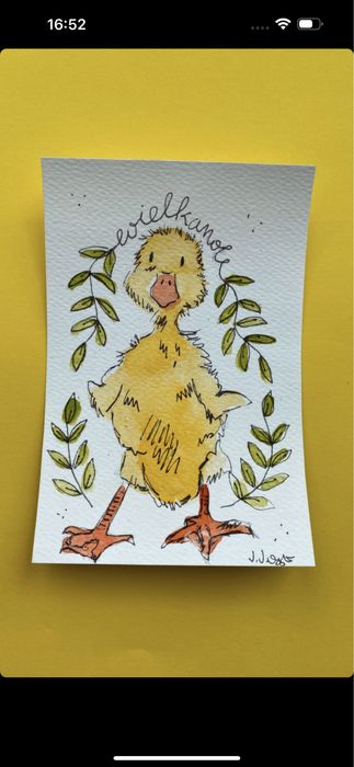 Kartka wielkanocna wielkanoc kurczak kura boho wianek Pinterest