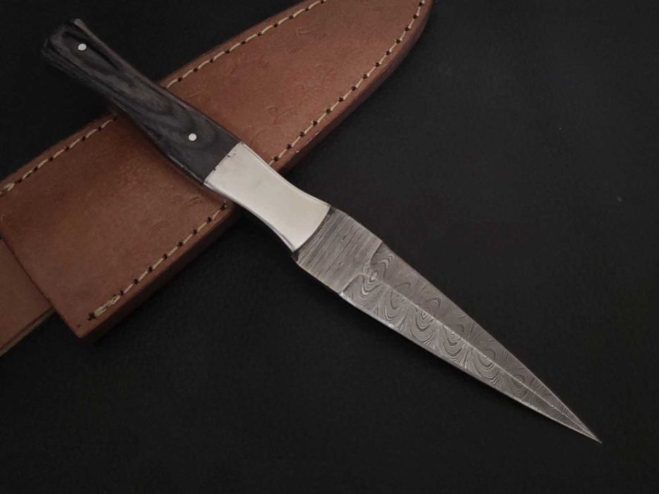 damast sztylet NÓŻ myśliwski 22cm wykonany ręcznie stal damasceńska