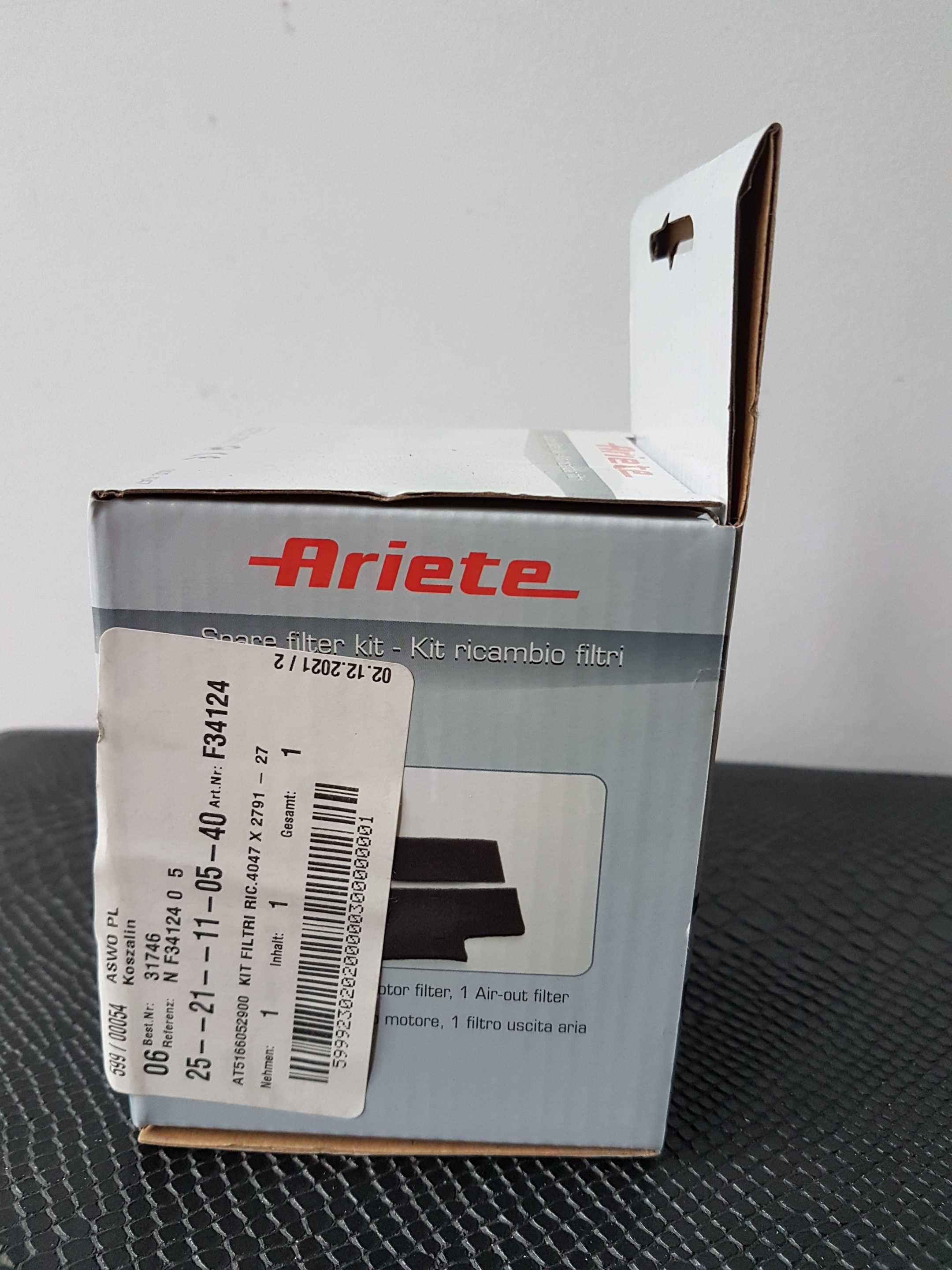 Zestaw nowych filtrów do odkurzacza Ariete JETFORCE DELONGHI Filtr