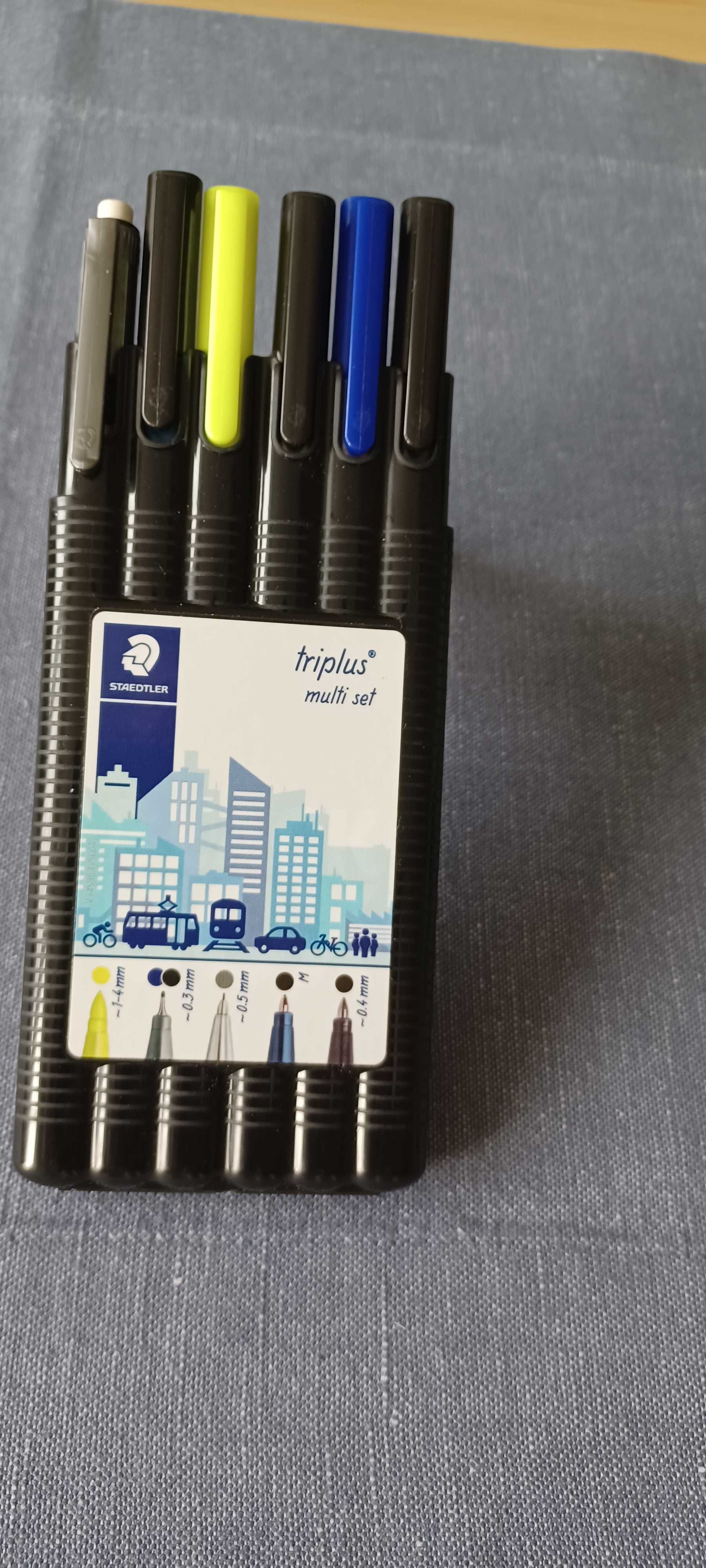 STAEDTLER TRIPLUS multi set, zest biurowy 6 elementów czarne etui Nowy