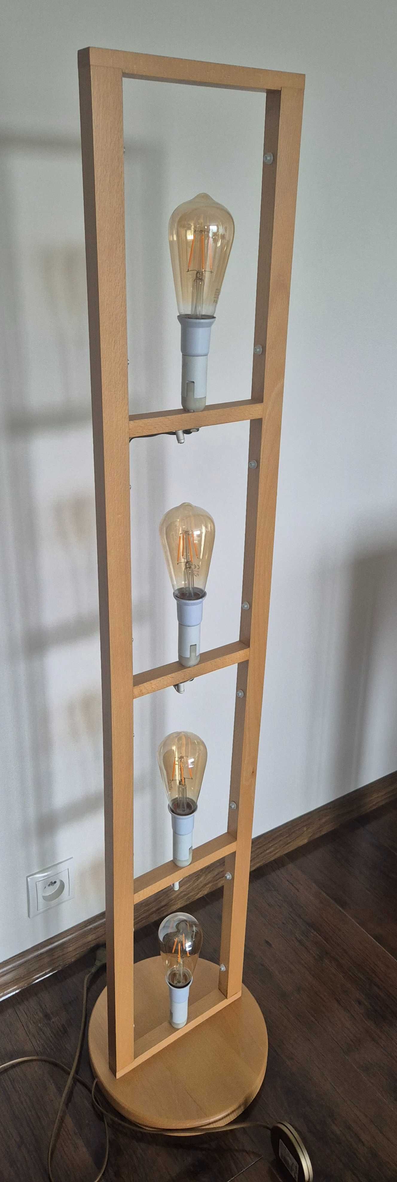 Lampa podłogowa nowoczesna drewno