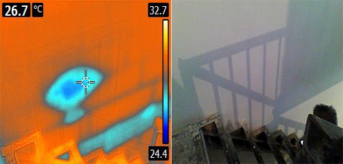 Тепловизор. Поиск утечек жидкостей из труб разного назначения.