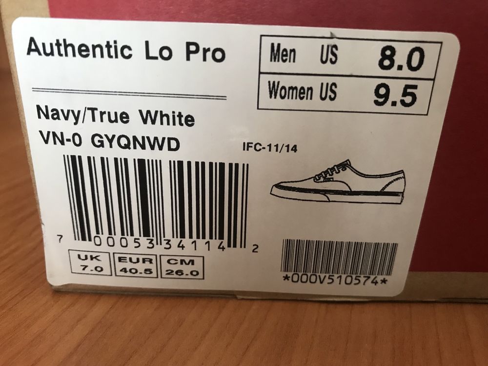 Vans Authentic Lo Pro Navy/True white 40р