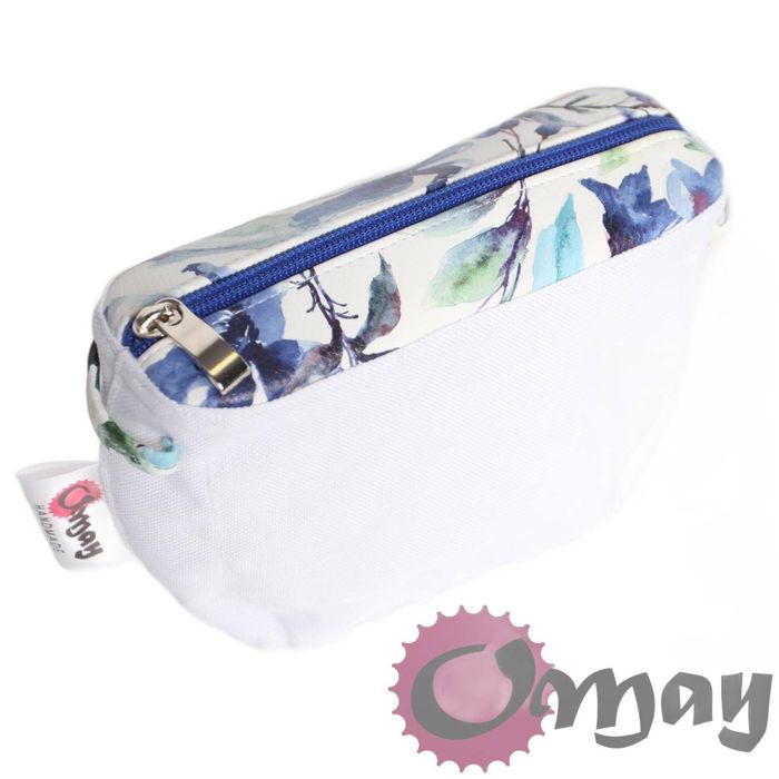organizer OBAG POCKET eko skóra kwiaty niebieskie 1 kieszeń wkład OMAY
