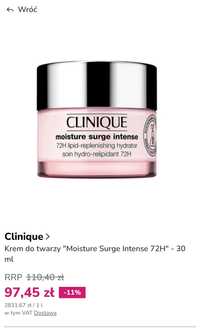 Krem do twarzy "Moisture Surge Intense 72H" - 30 ml sephora