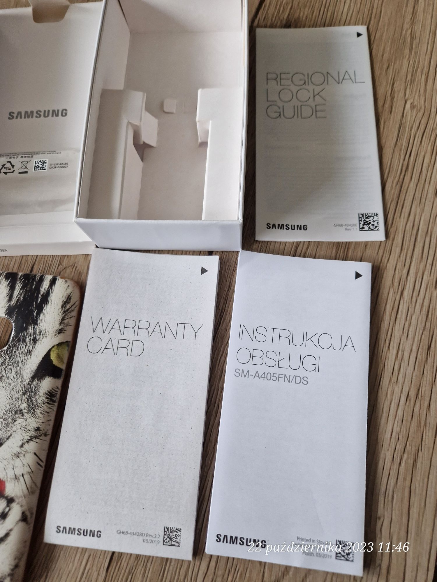 Samsung A40 pudełko + etui