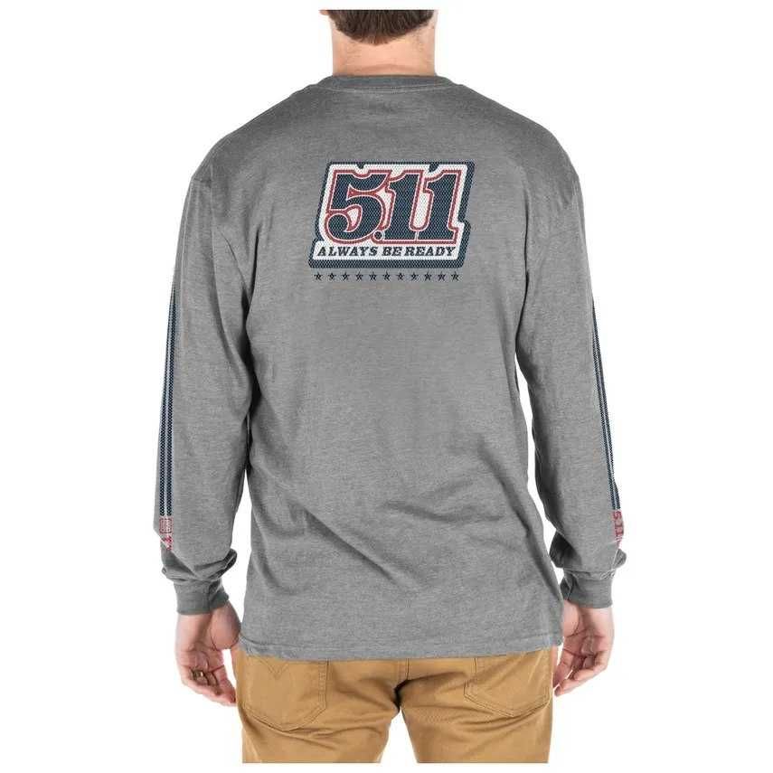 Реглан 5.11 Tactical Number Plate LS Tee, L, чорний/сірий