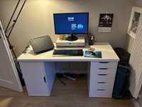 Biurko Ikea Alex biale z podstawka pod monitor gratis