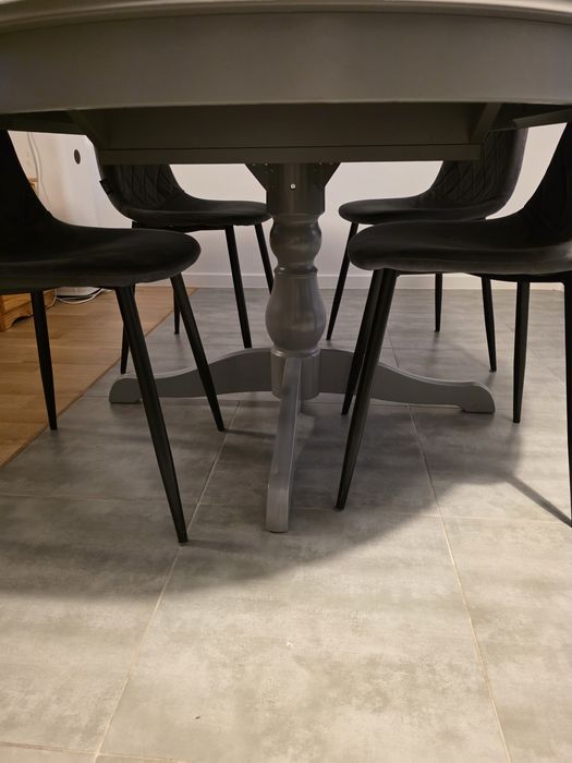 Stół rozkładany Ikea ingatorp okrągły plus 4 krzesła