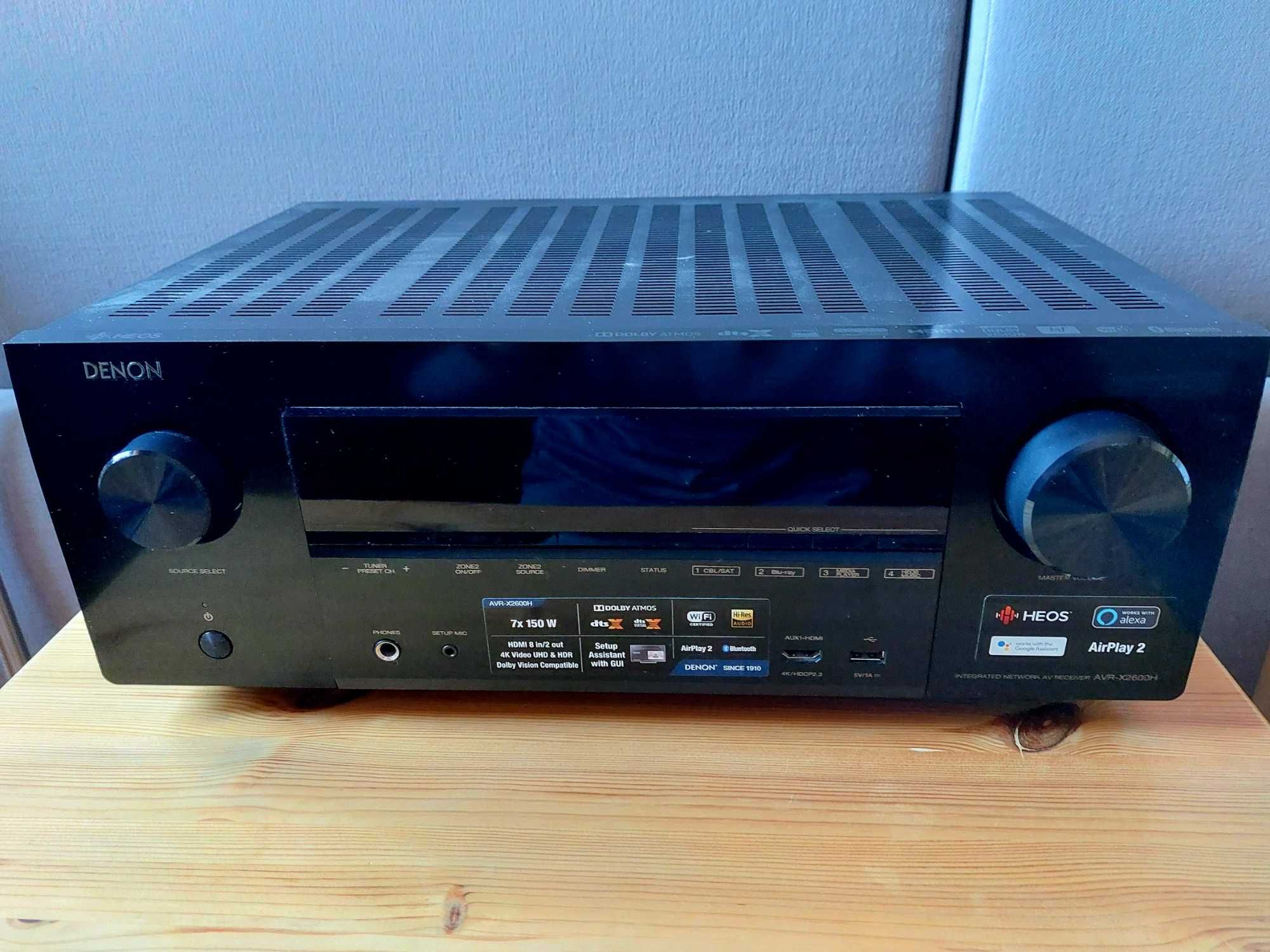 Amplituner Denon AVR-X2600H 7.2 4K eARC Wi-Fi BT Dolby Atmos kino dom