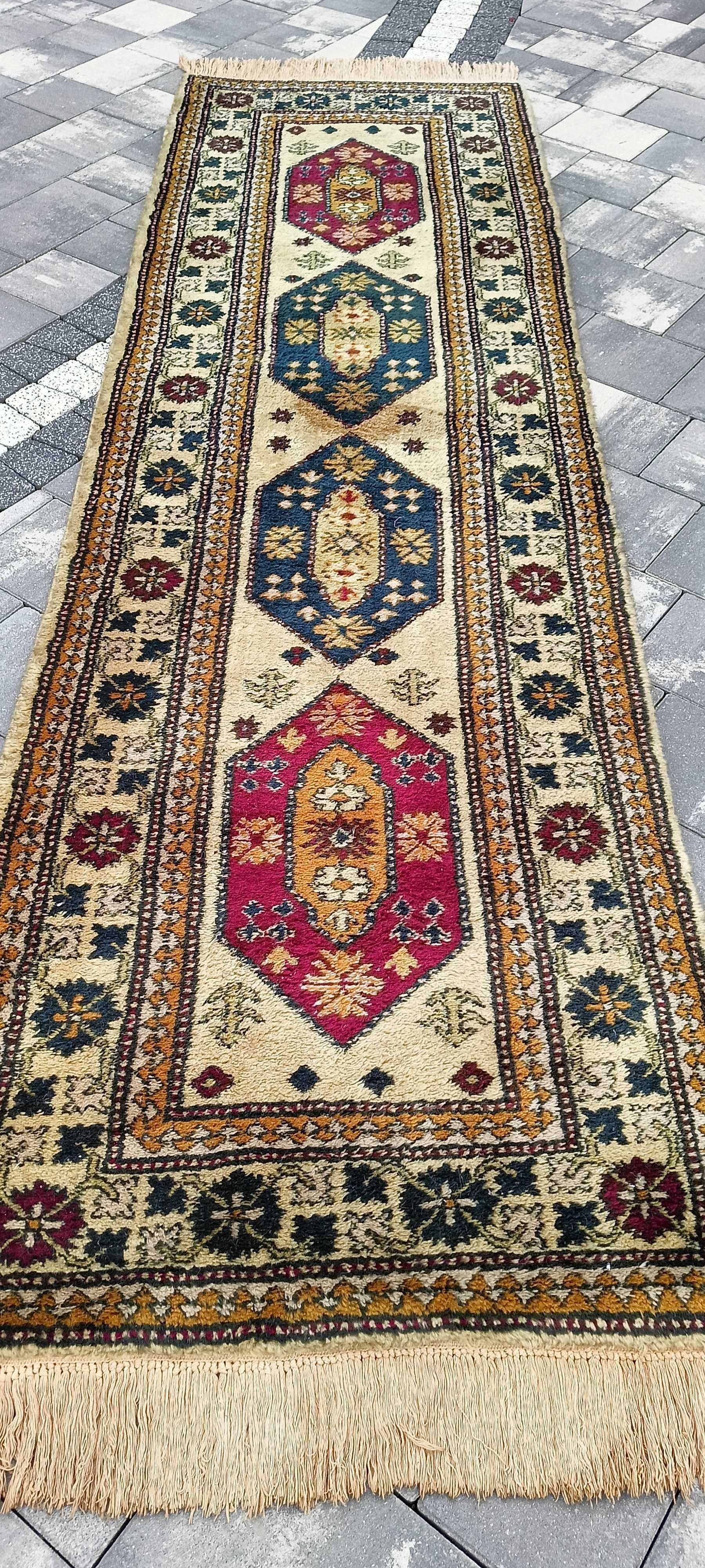 Perski dywan wełniany chodnik 283 x 77 cm wełna chodnik