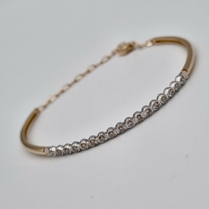 Суперовый золотой браслет с натуральными бриллиантами 0,6 ct
