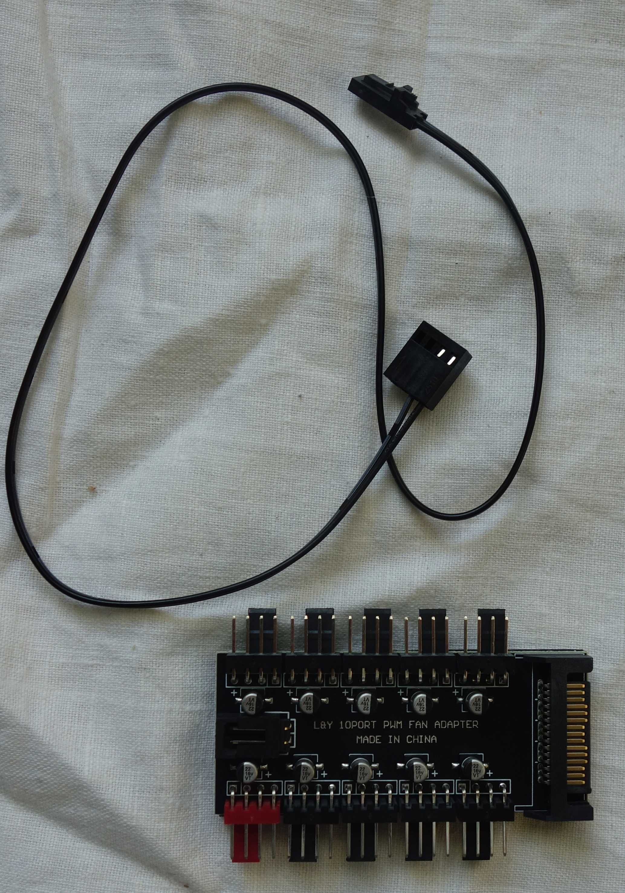Adapter sterownik wentylatorów do PC , 10 portów - sata