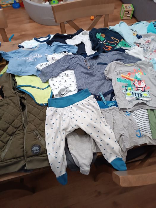 Paka ubrań dla chłopca 74 bawełna kurtka jesień zima