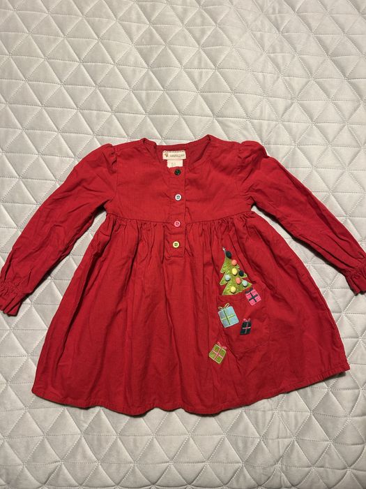 Sukienka świateczna 1-2 latka sztruks bawelna