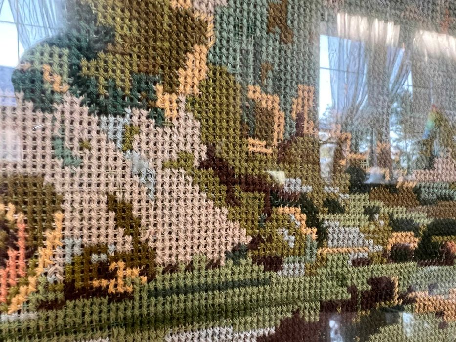 Stylowy Obraz Haftowany Rękodzieło * Vintage * B84