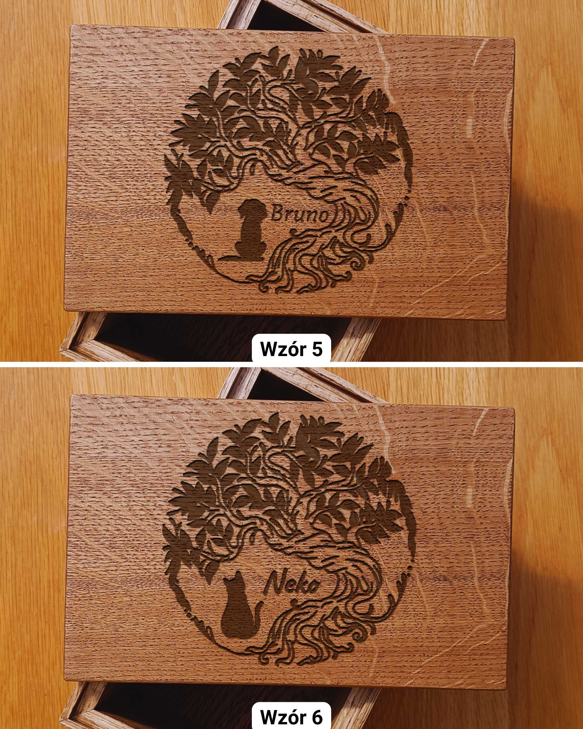 Kuferek na Pamiątki– Lity Dąb Ciemny 20x13cm Dowolny Grawer Pudełko