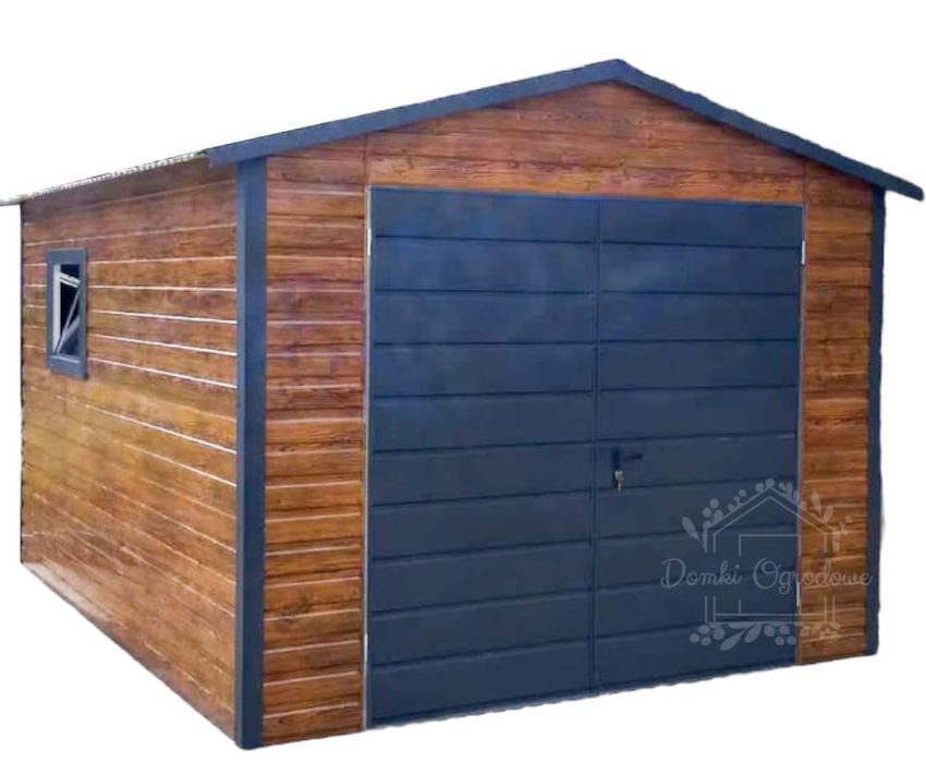 SCHOWEK DOMEK OGRODOWY 3m x 5m Brama okno drewnopodobny antracyt ID392